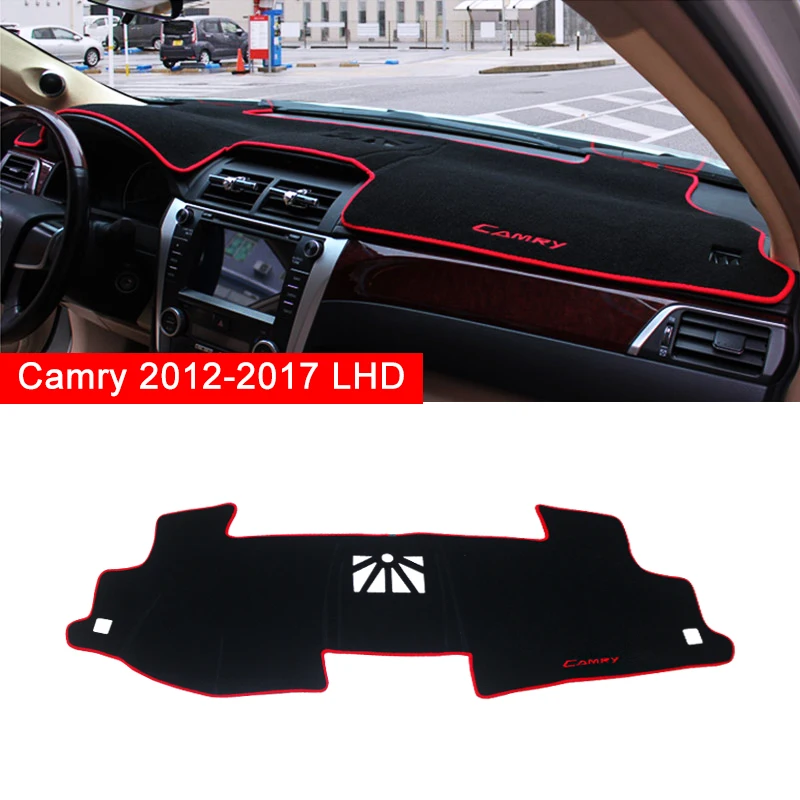 LHD 2012-2017 Red Для Toyota Camry 2012- приборной панели автомобиля Избегайте светильник коврик приборная панель Крышка КОВРИК КОВРЫ автомобильные аксессуары - Название цвета: LHD 2012-2017 Red
