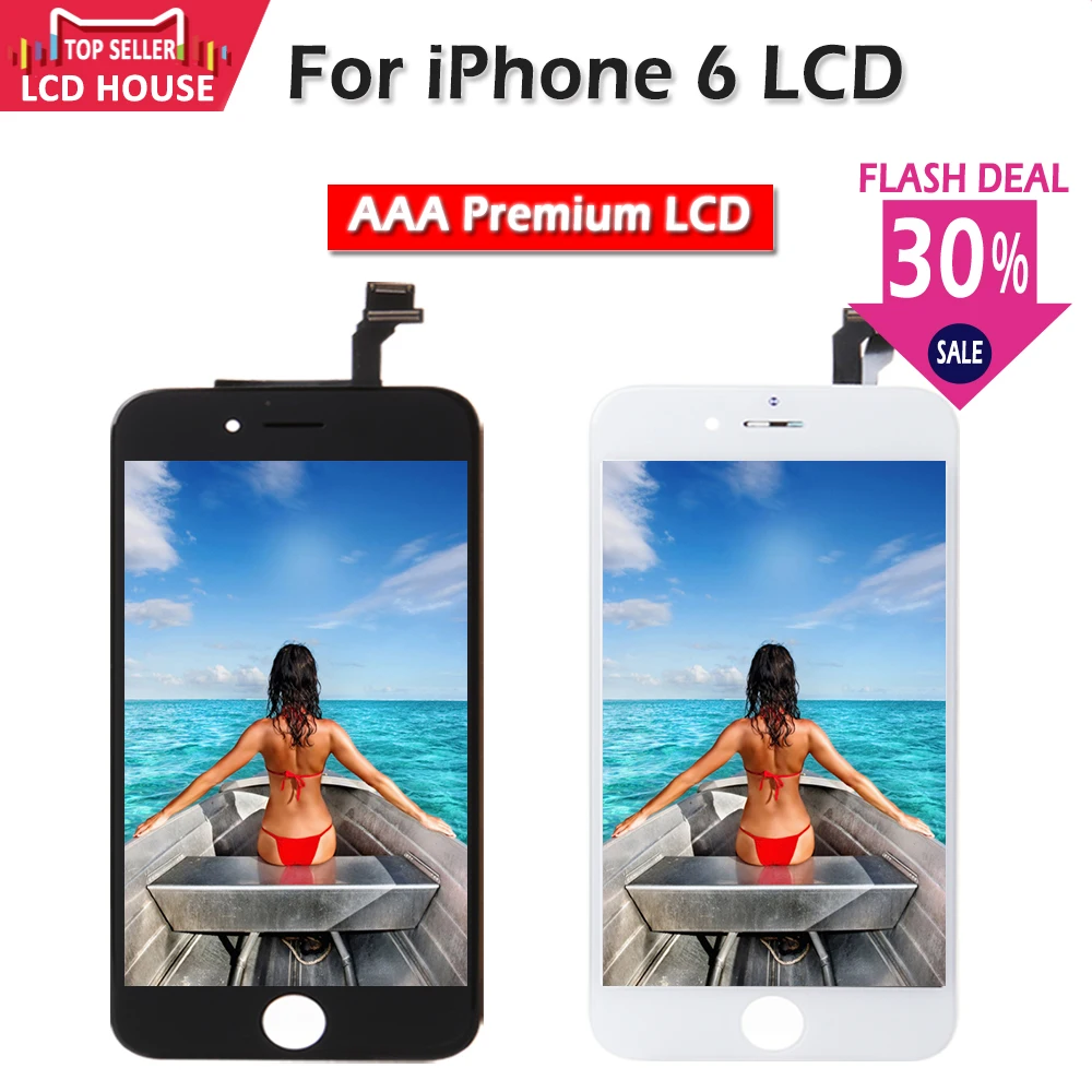 Белый черный ЖК-дисплей AAA для iPhone 6 6G сенсорный экран дигитайзер в сборе Замена 5S