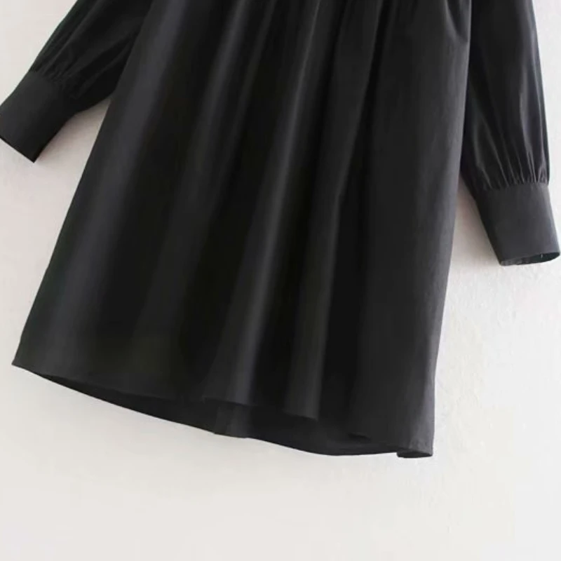 Женское свободное мини-платье с v-образным вырезом и вышивкой, осень, женские платья с длинными рукавами для отдыха D3323