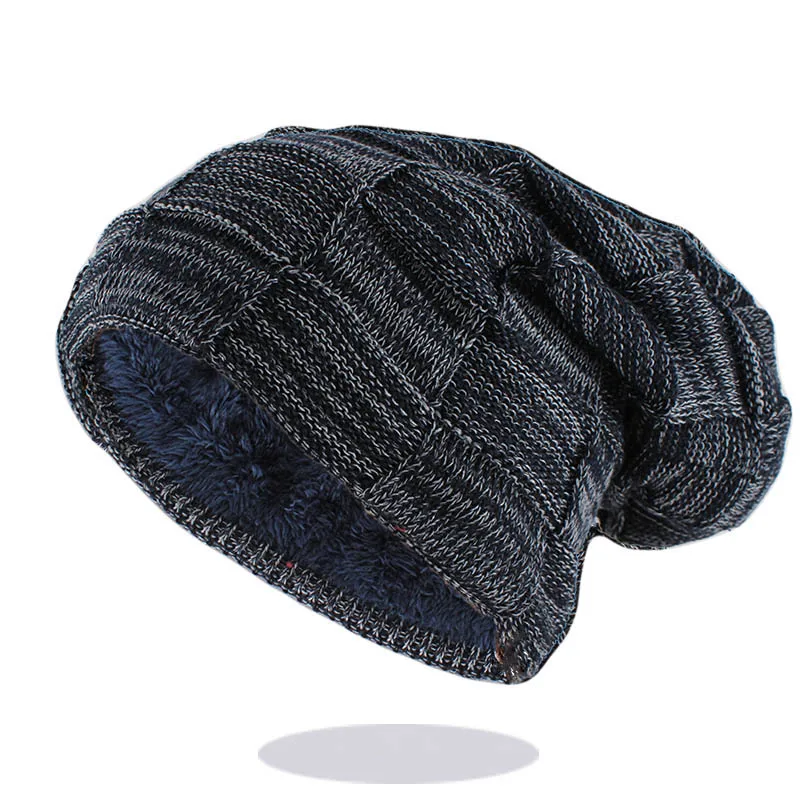 Тёмно-синий Новые модные женские зимние теплые шапочки Skullies, женские повседневные шапки для мужчин, цветной брендовый вязаный берет - Цвет: Тёмно-синий