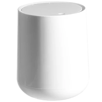 

Small Round Plastic Trash Can Wastebasket Garbage Container Bin with Swing Top Lid for Bathrooms Kitchens Home Offices FPing