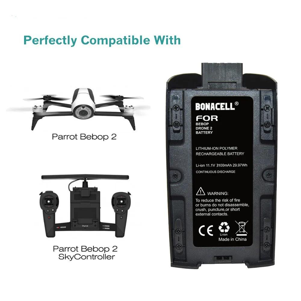 Bonadget 11,1 V 3100mAh литий-ионная аккумуляторная батарея BEBOP2 для Parrot Bebop 2 Drone Quadcopter батарея для камеры