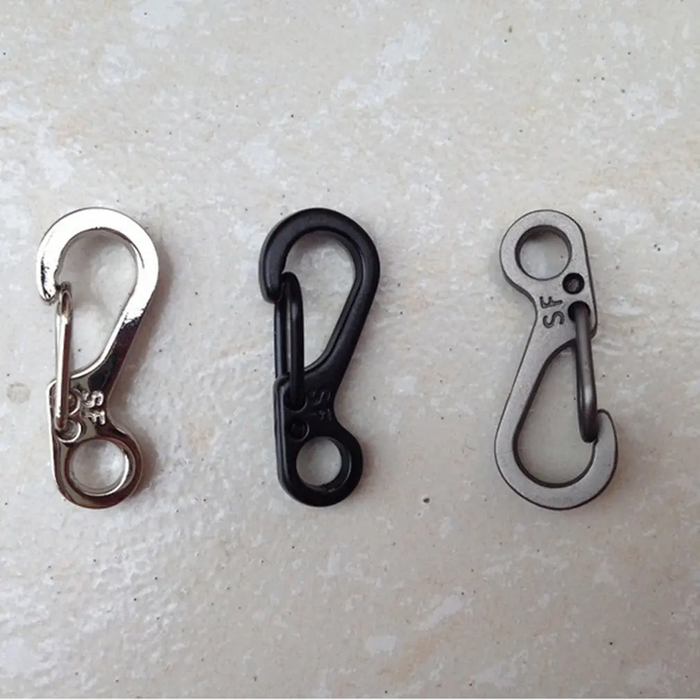 Climbing Carabiners Hiking Bottle Hooks Snap Spring Clasp EDC Keychain Clips 