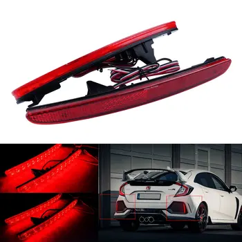 

ANGRONG 2x LED Rear Bumper Reflector Light Red 12V For Honda Civic X MK X 5 door 09/2016-up