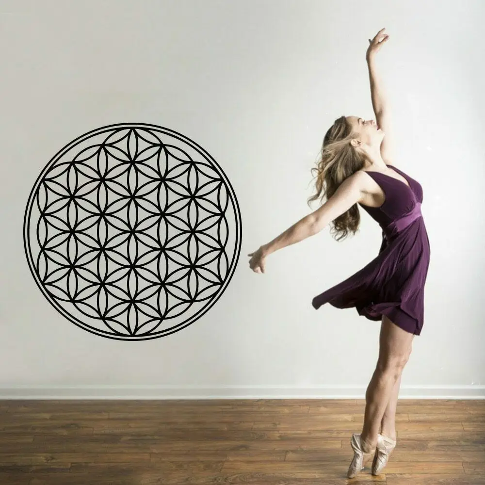 geometric pattern Flower of Life Wall Sticker Bohemian Style Yoga mandala wall decals vinyl Home Living Room Decor Mural Z595 | Дом и сад