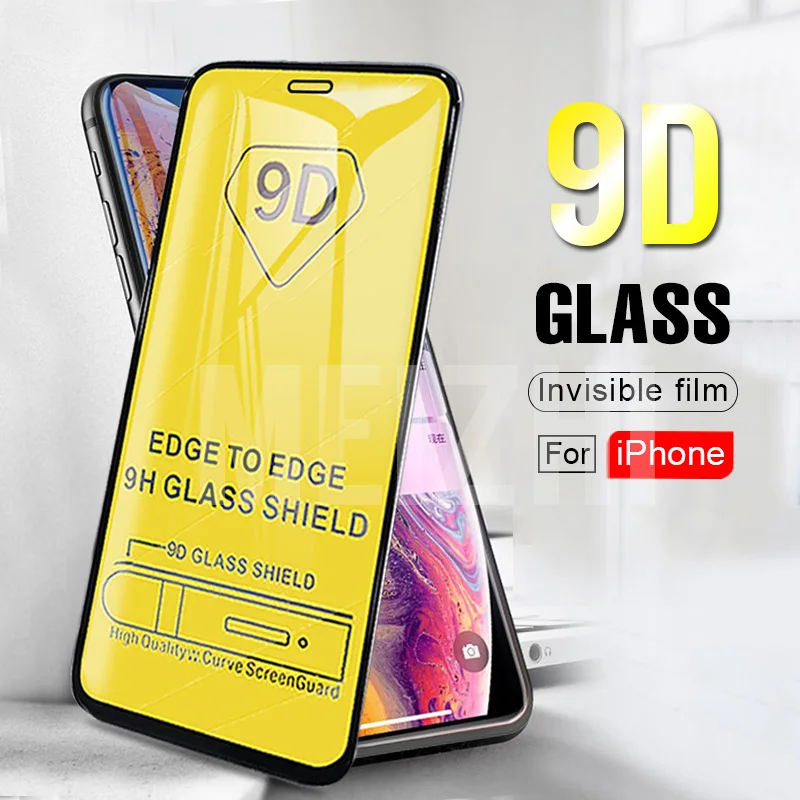 Защитное стекло 9D для iPhone X XR XS max iphone 8 7 Plus 6 6S ipone|Защитные стёкла и плёнки| |