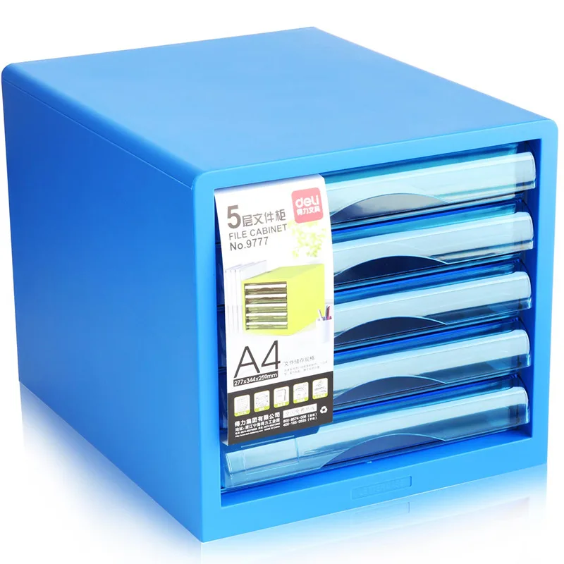 

Deli 9777 Color Cabinet 5-Tier File Box Desktop File Cabinet Plastic Closet