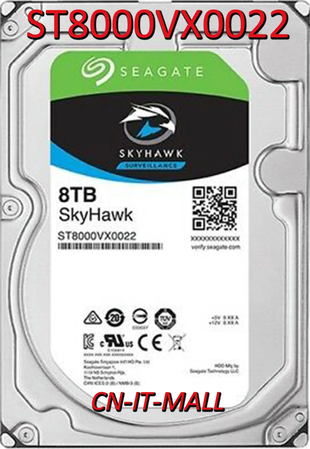 Seagate SkyHawk ST8000VX0022 ST8000VX004 8TB Surveillance 256MB Cache SATA 6.0Gb/s 3.5
