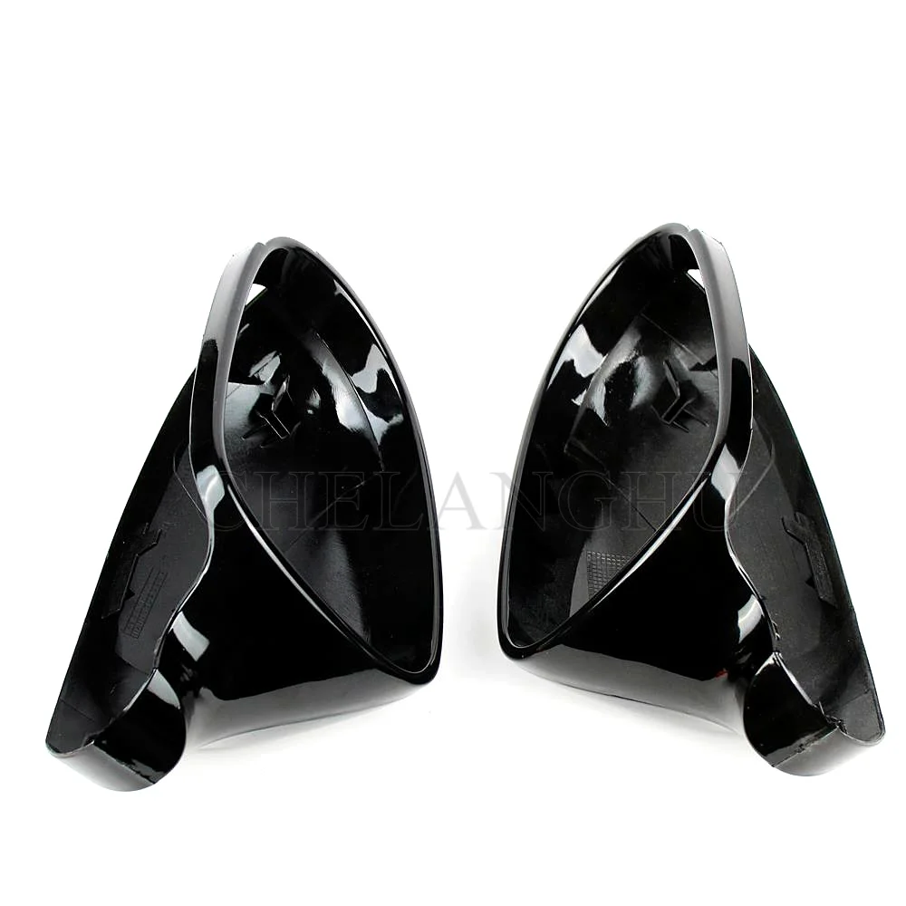 Cappucci Specchietti Retrovisori Per VW Passat B8 2016-2019 - 1 Paio (Sinistra E Destra) In Nero Lucido - Sostituti ABS - 2