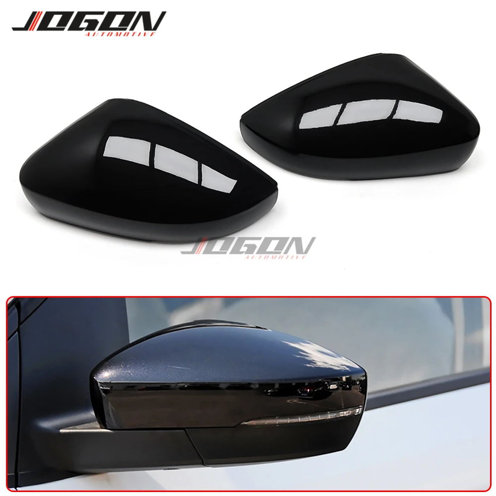 bug shields Gloss Black Side Wing Rear View Rearview Mirror Cover Case Caps Shell Replace For Volkswagen For VW Polo Mk5 6R 6C V 2009-2017 hoods car