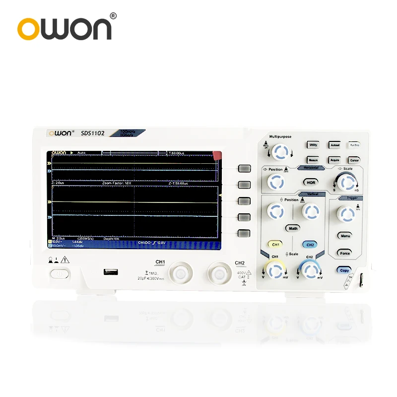 

OWON SDS1102 Oscilloscope 2-Channel Digital Oscilloscopes 100MHZ Bandwidth 1GS/s High Accuracy Oscilloscope