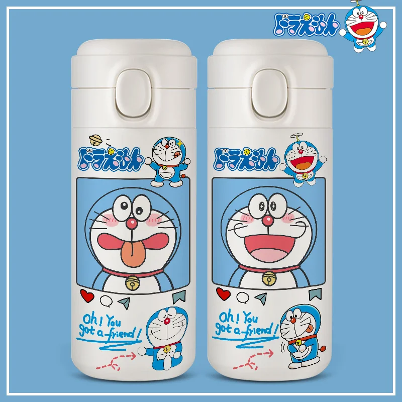 

EWAYS креативный Doraemon мультяшный однотонный автоматический термос из нержавеющей стали 304 Детские термокружки