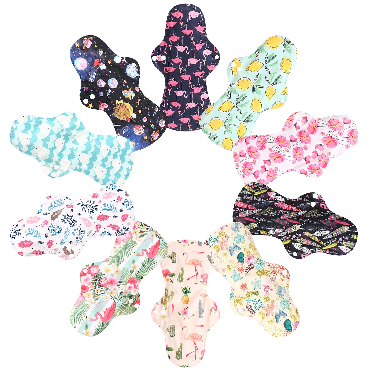 Heavy Night Use Reusable Cloth Menstrual Pad Sanitary Napkin Washable Sanitary Pads Organic Bamboo Lining Waterproof PUL Outer