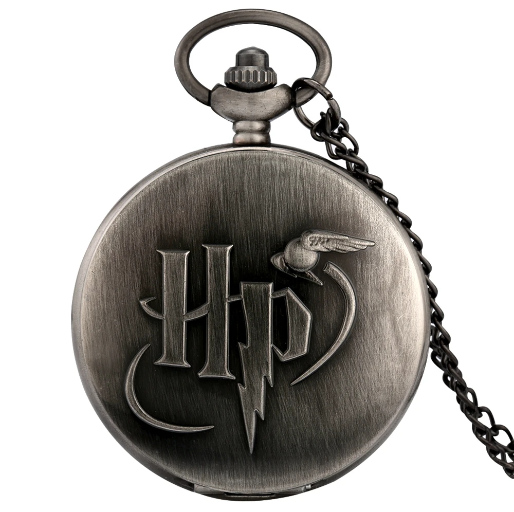 Watches Clock Chain Necklace Pendants Quartz-Pocket Gifts Retro Antique as Big Gray Jewelry