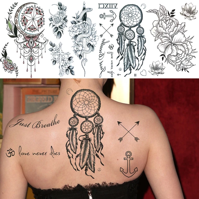 Adesivos De Tatuagem Temporária Com 25 Tipos, Plantas Para