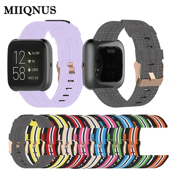 

MIIQNUS Canvas Nylon Strap Replacement Band Bracelet Wristbands Woven Smart Watch Band for Fit bit Versa 2 Versa Lite Blaze