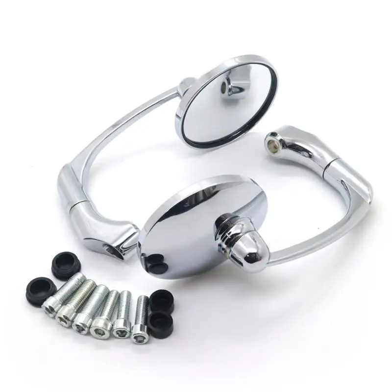 

Motorcycle Rearview Side Mirror Round Rear View Mirror Handle Bar End Mirrors 8mm/10mm Screws For Motorcycle Scooter Racer