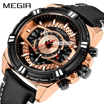 

MEGIR Mens Watches Top Brand Luxury Quartz Watch Men Causal Waterproof Chronograph Sport Watch Relogio Masculino Erkek Kol Saati