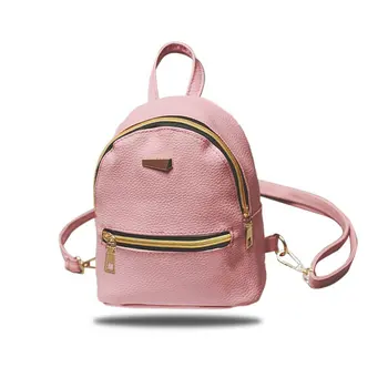 

Fashion Mini Leather Women Backpack Zipper Female Bags Sweet Ladies Travel Shoulder Bags Lady mochila bolso mujer