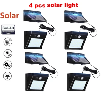 

2/4pcs 100/56/30 LED Solar Light Solar PIR Motion Sensor Lamp IP65 Waterproof Outdoor Garden Yard Lamp Emergency Security Light
