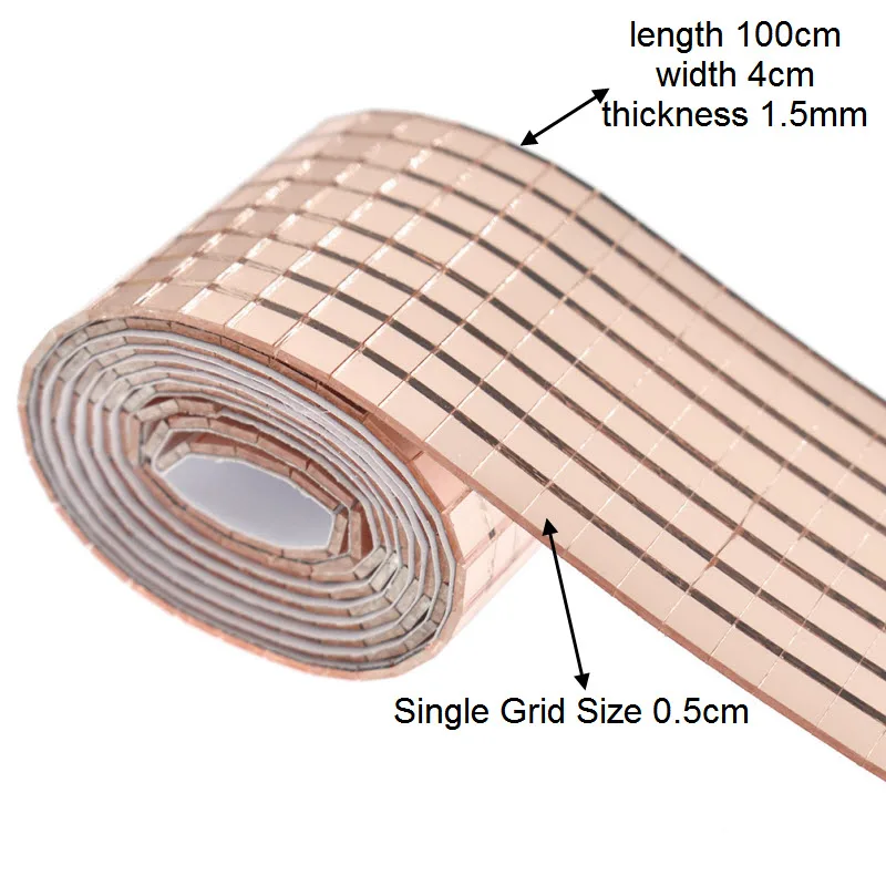 She Love, 1 рулон, золото, розовое золото, цвет, самоклеющиеся квадратные зеркала, мозаичная плитка для Diy, ручная работа, стеклянные изделия, украшение для дома