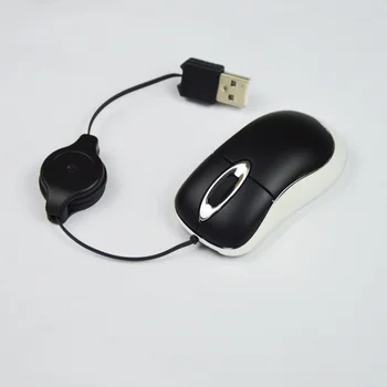 

Mini Compact Travel Optical Mouse Retractable Cord Plug and Play for Apple Dell HP Lenovo Sony Mac Windows