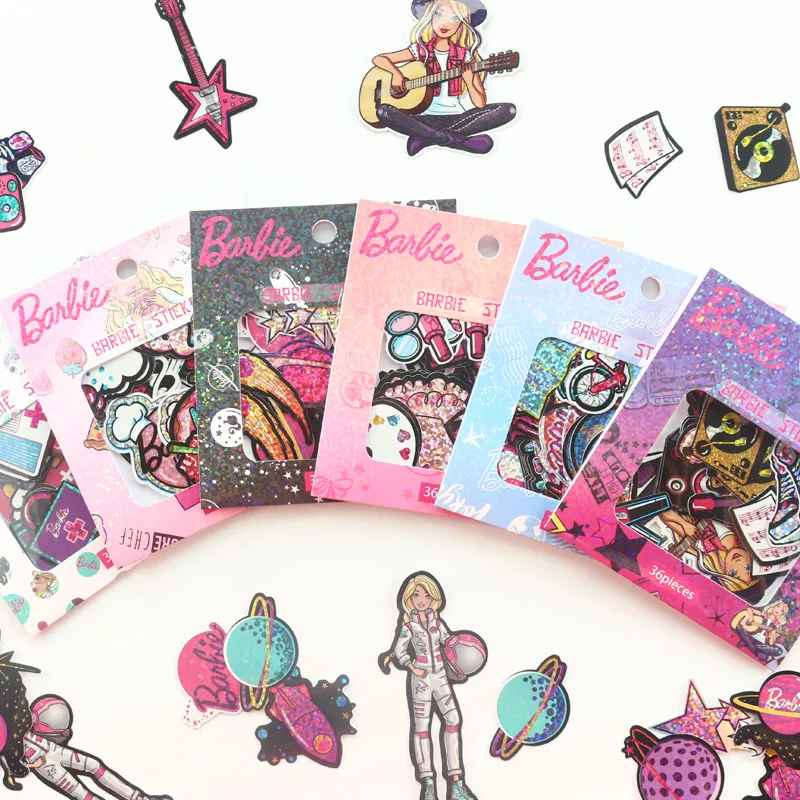 

Domikee New cute kawaii Japanese laser glitter school kids decoration DIY bullet journal diary stickers set stationery 36pieces