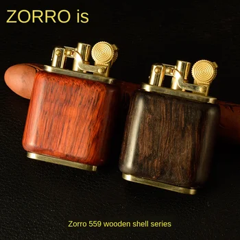 

Old Fashion Style Fuel Kerosene Cigarette Lighter Red Wooden Windproof Tobacco Pipe Cigar Lighter Gasoline Original Oil lighter