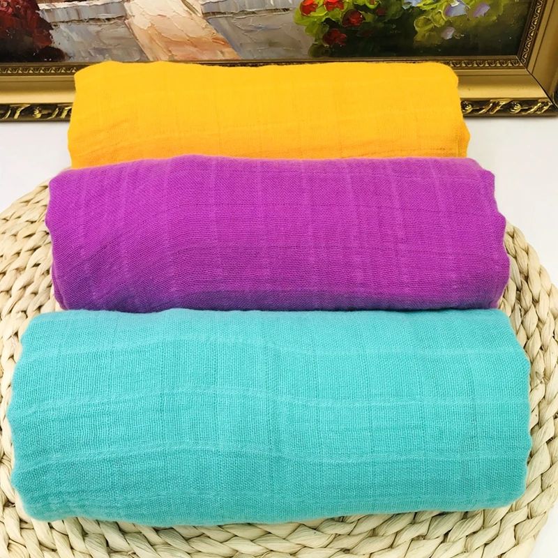 180 г, однотонное муслиновое детское одеяло с активной печатью, хлопок, мягкое, лучше, чем другие одеяла с принтом, пеленки для новорожденных