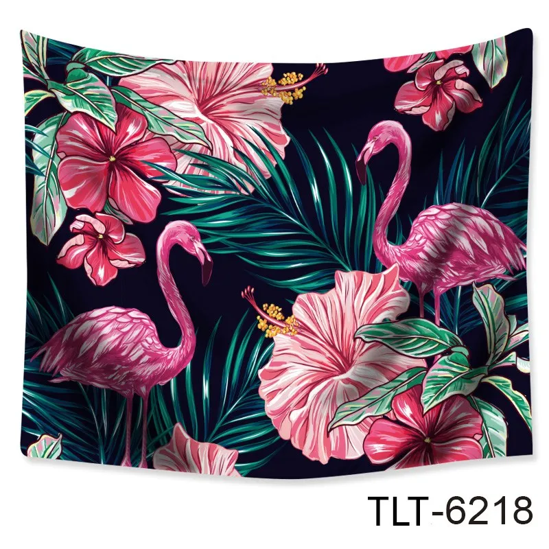 Flamingo Tapestry Wall Hanging Hippie Macrame Swimming Mat Home Decor Beach Towel Decor Livingroom 130CM*150CM/150CM*200CM - Цвет: TLT6218