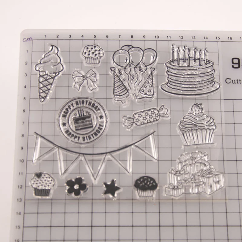 

Bow Balloon Transparent Clear Silicone Stamp Seal DIY Scrapbook Rubber Stencil Embossing Diary Decoration Office School Supplies
