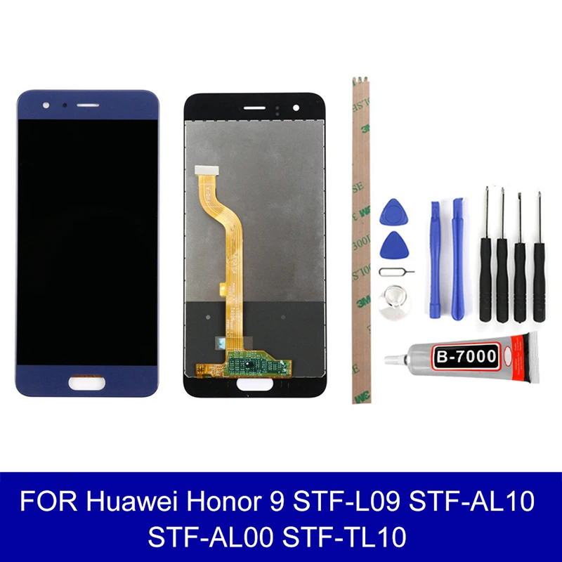 С ЖК-дисплеем для huawei Honor 9 STF-L09 STF-AL10 STF-AL00 STF-TL10 ЖК Дисплей Сенсорный экран в сборе Экран Запчасти для авто