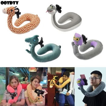 

2 in1 Travel Pillow Mobile Phone Holder for iPhone Memory Foam Neck Travel U Shaped Neck Pillow For A Nap