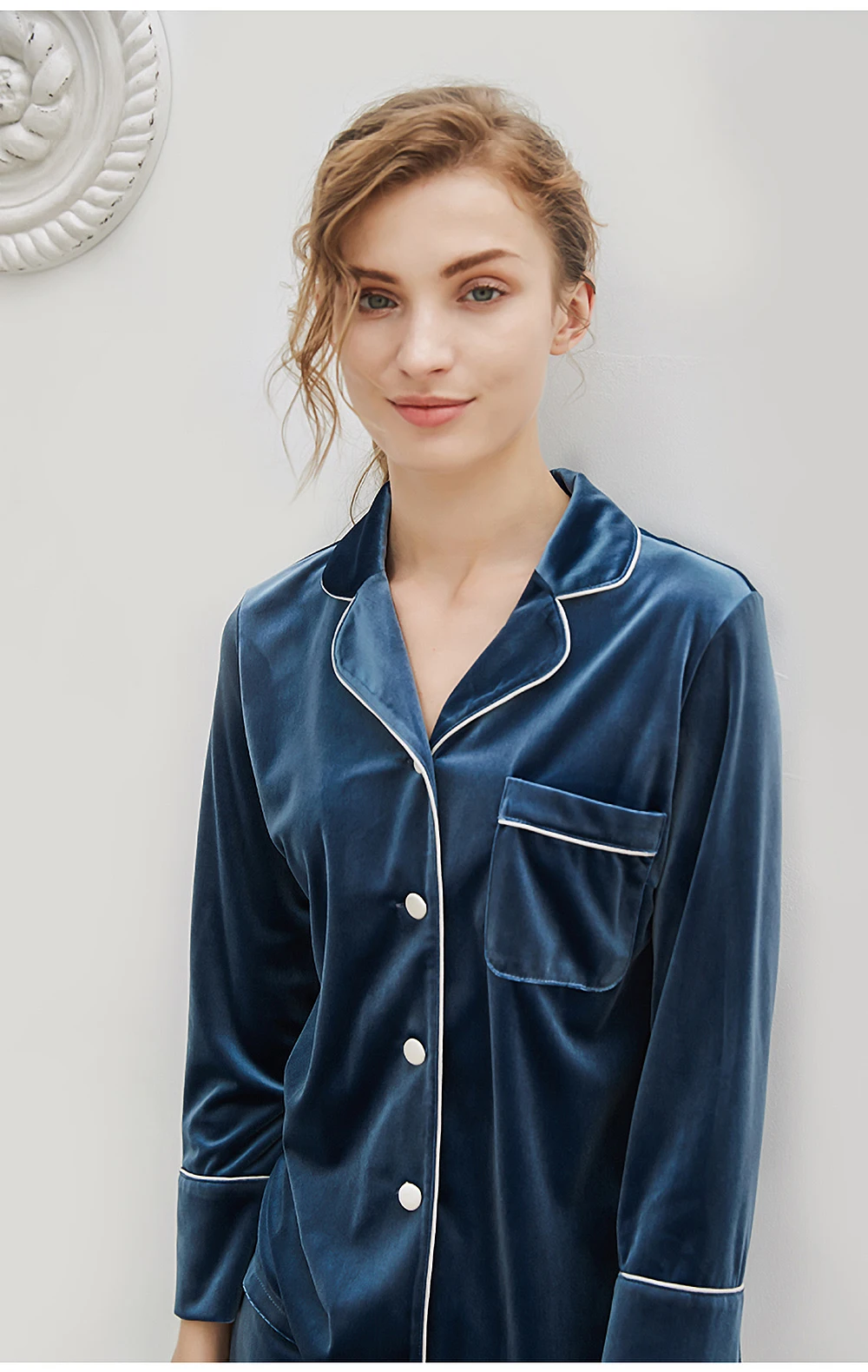 Winter Pajama Warm Pajamas for women pajamas set nightwear ladies pajamas sets Gold velvet homewear Women long sleeve sleepwear
