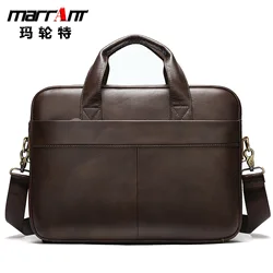 New Business Men's Briefcase Genuine Leather Vintage First Layer Cowhide Computer Handbag Business Trip Briefcase