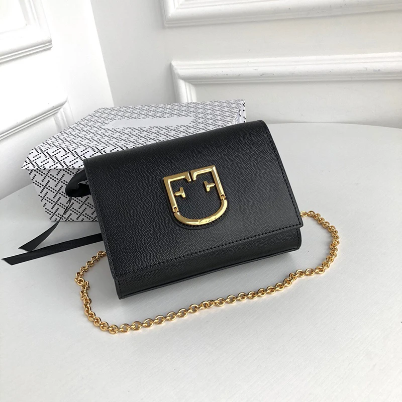 

High quality Genuine leather handbags Women Golden chain Bag Luxury designer woman handbag fashion 100% cowhide shoulder bag