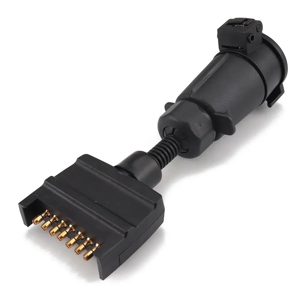 

Dragonpad Car Trailer Adapter 7 PIN Flat Male Plug to 7 Pin Lrge Round Female Socket