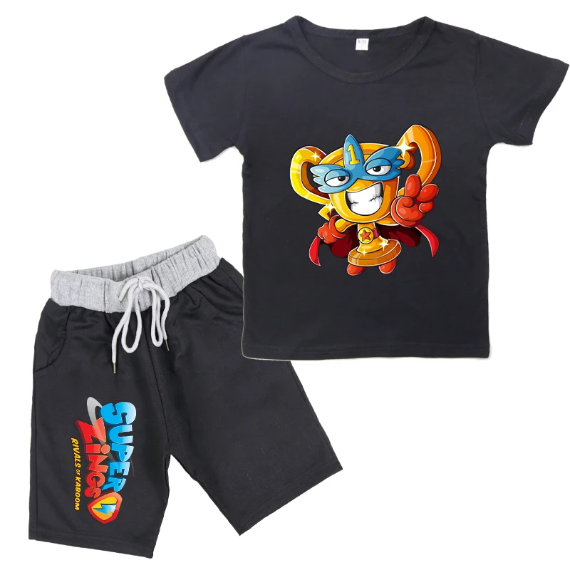 

2020 New Summer Baby Boys Super Zings Series 4 T-shirt+shorts Print Superzings Kids Girls Suit Casual Children's Sets Clothing
