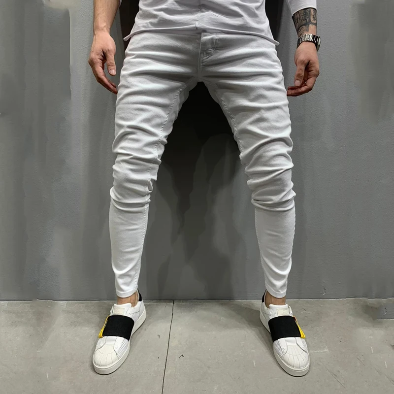 Мужские повседневные джинсы на осень и зиму 2020 облегающие прямые брюки из денима