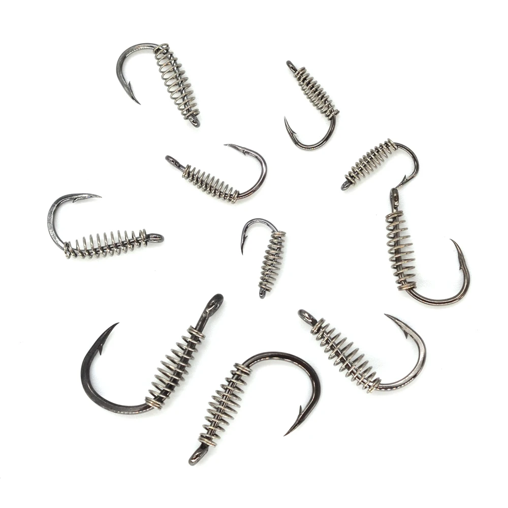 20pcs Fishing Spring Swivel Hook Barbed Carp Hook Fly Fishing Hook