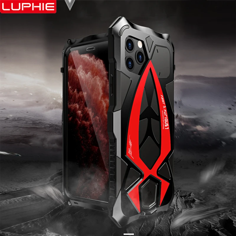 LUPHIE Алюминиевый металлический Силиконовый противоударный чехол для Apple iPhone 11 Pro Max/11 Pro/11 грязезащитный противоударный чехол