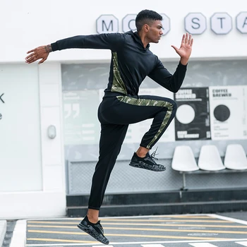 

Yel Hot Male Sport Suits Quick Dry Run Jogging Suits Clothes Soccer Sport Training Set Fitness Running Set Tracksuit For Men