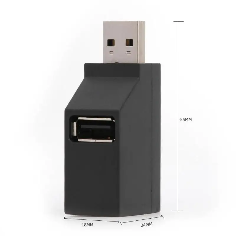3 порта usb-хаб Mini USB 2,0 сплиттер высококачественный пластик Прочный портативный конвертер коробка для ноутбука U диск кард-ридер