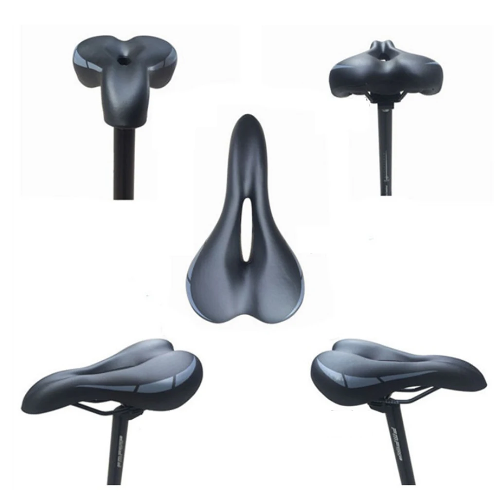 PU Leather Bike Saddle Comfort Foam Padded Bicycle Seat Hollow Vented Seats Pad for Mountain Road Bikes Folding Bikes City Bike