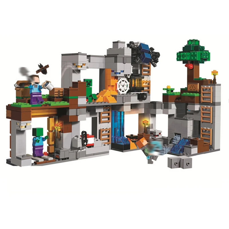 

BELA 10990 666pcs My World Underground Adventure Zombie Bela Building Blocks 21147 Bricks Toys For Children legoinglys