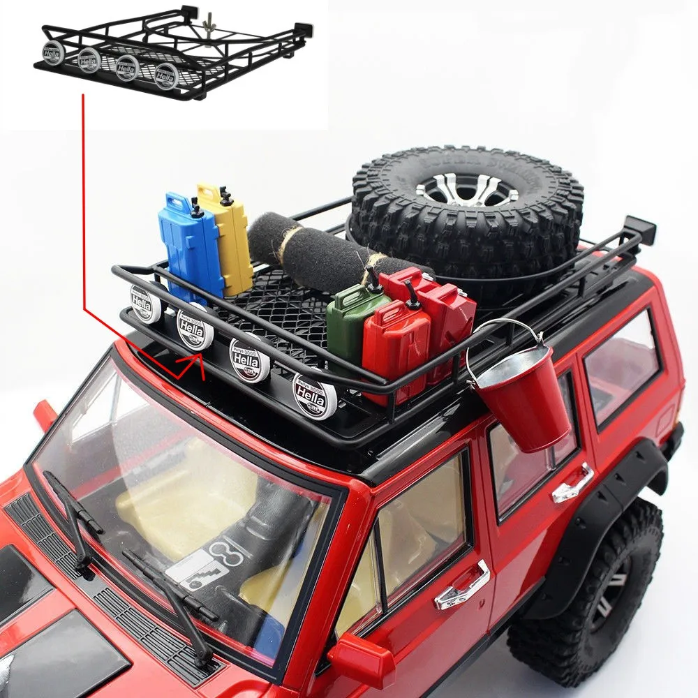 1/10 RC Crawler Metal Roof Rack with 4LED Lights for SCX10 II 90046 90047 D90 | Игрушки и хобби