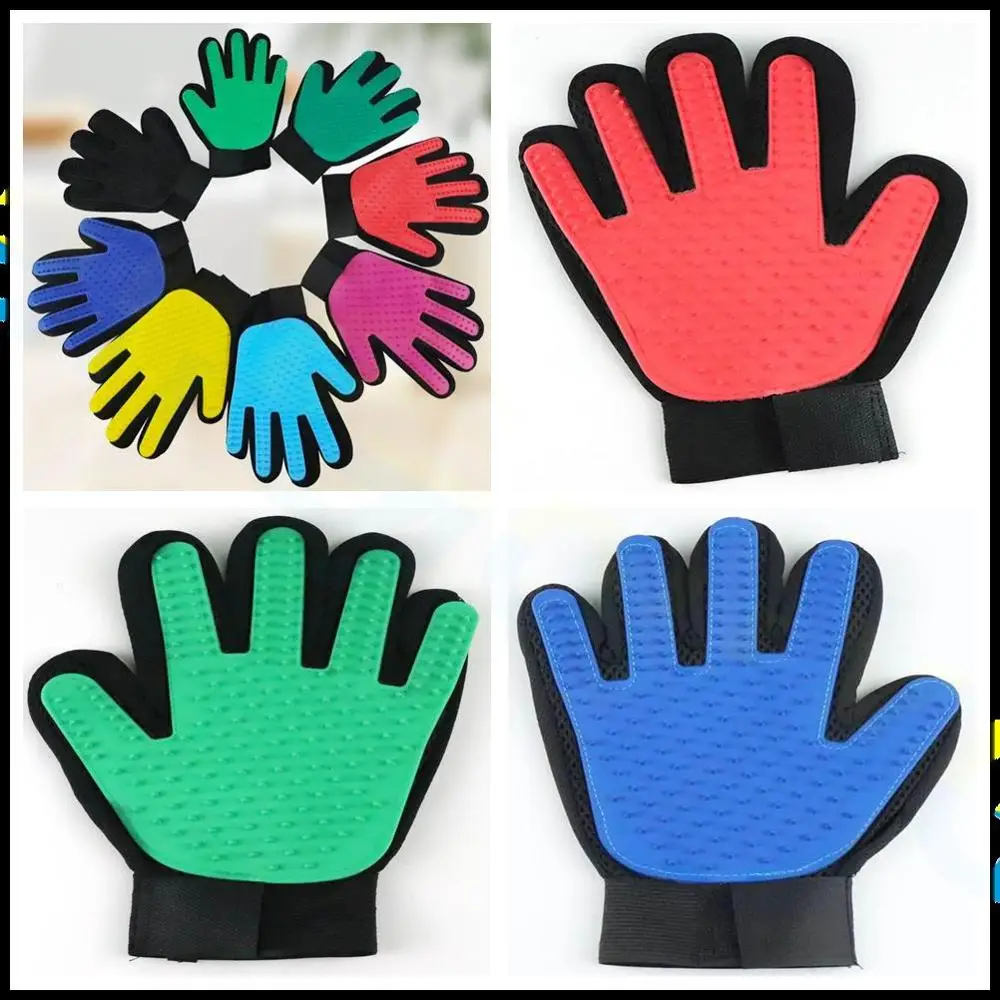 Pet Glove Anti-bite Cat Grooming Gloves dog Bath Clean Massage Hair Remover Brush Cat Hair Deshedding Comb right or left hand Pet Grooming Gloves Cat Grooming Brush Pet Hair Remover Gloves