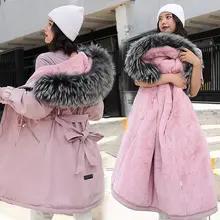Aliexpress - Fashion Long Lamb Hair Liner Parker Cotton Jacket Coat New Warm Women’s Winter Jackets Belt Big Faux Fur Coats Parkas