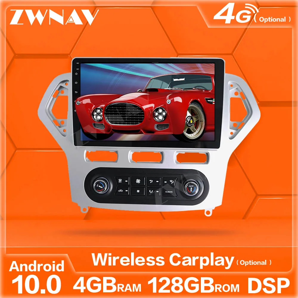 128G Carplay Android 10.0 Screen Player For Ford Mondeo MK4 2007 2008 2009 2010 GPS Navi Auto Audio Radio Music Stereo Head Unit