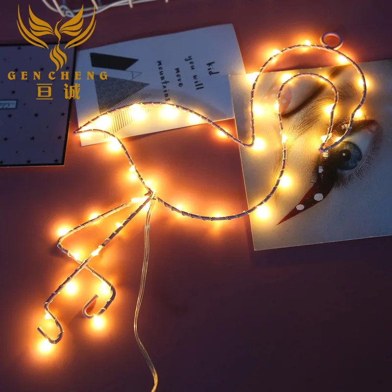 

Hot Selling LED Modeling Lamp Flamingo Cactus Cloud Stars Love Iron Art Christmas Decorative Lights yi jia deng